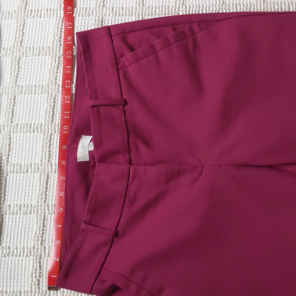 Loft Burgundy Modern Skinny Ankle pant size 10 - Picture 8 of 14
